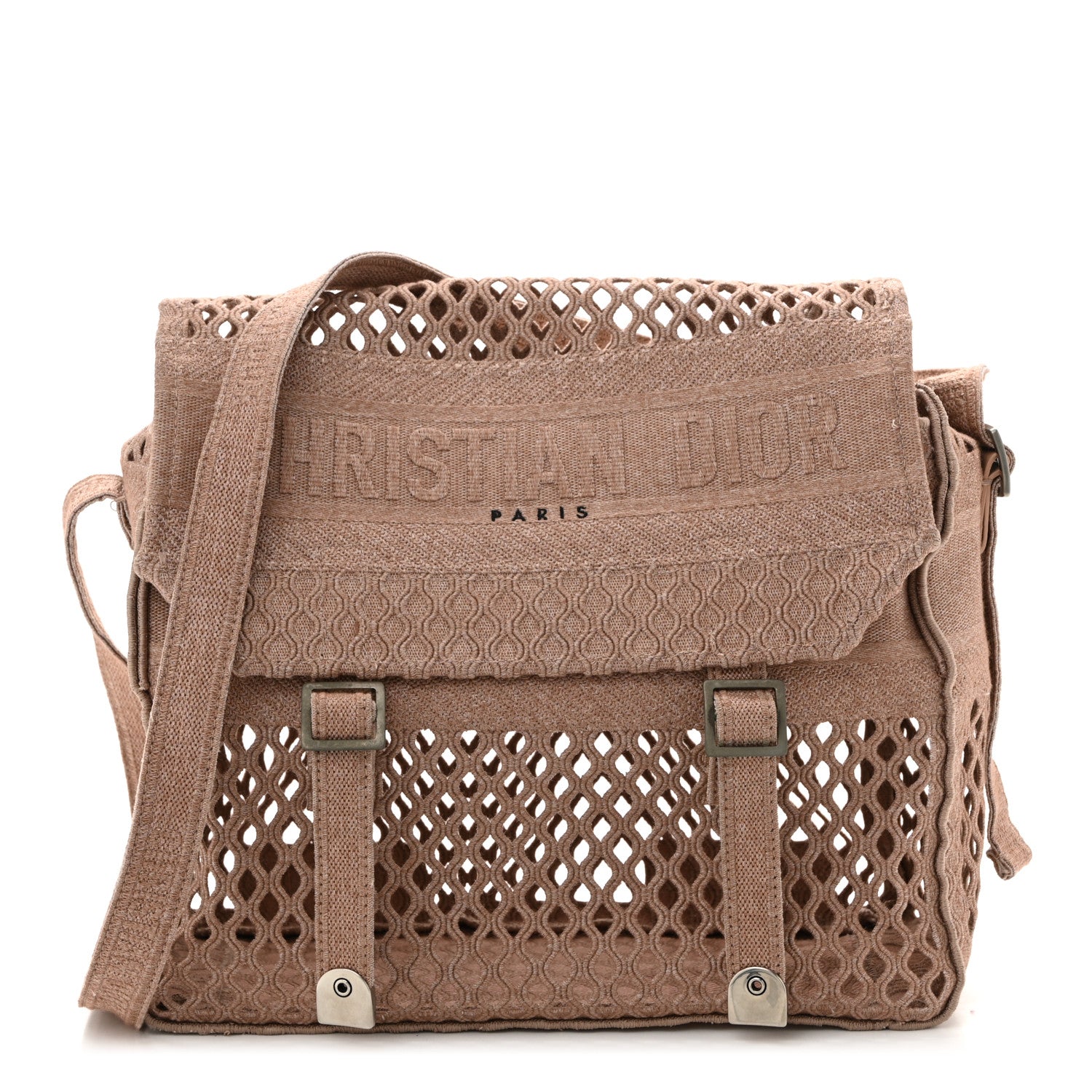 Canvas Embroidered Mesh Diorcamp Messenger Bois de Rose