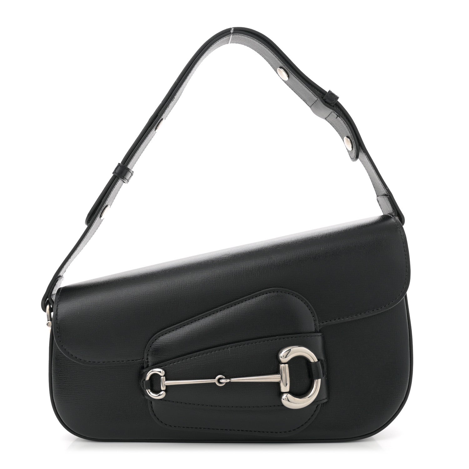Azalea Calfskin Small Horsebit 1955 Asymmetric Shoulder Bag Black