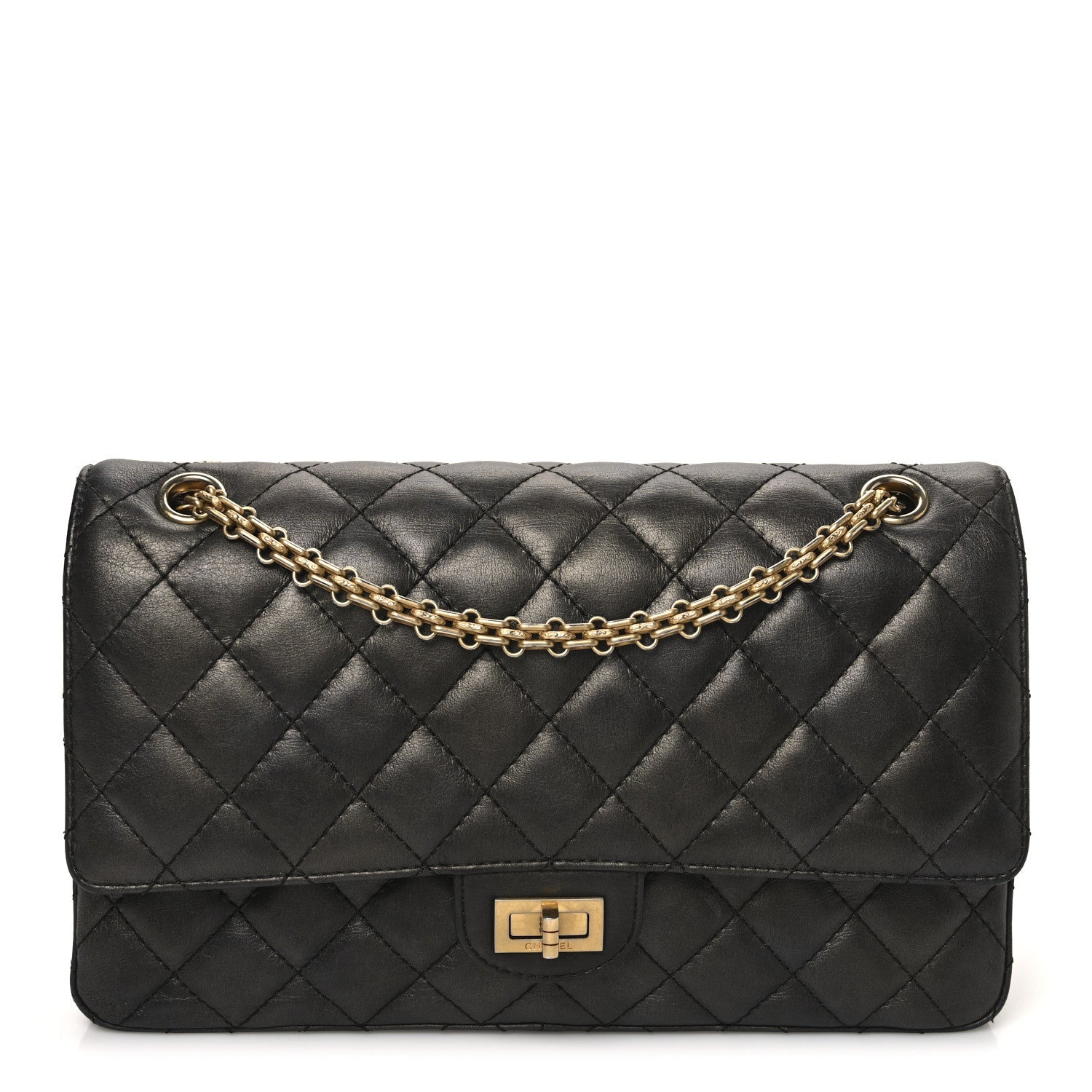 Metallic Calfskin Quilted 2.55 Reissue 226 Flap Charcoal