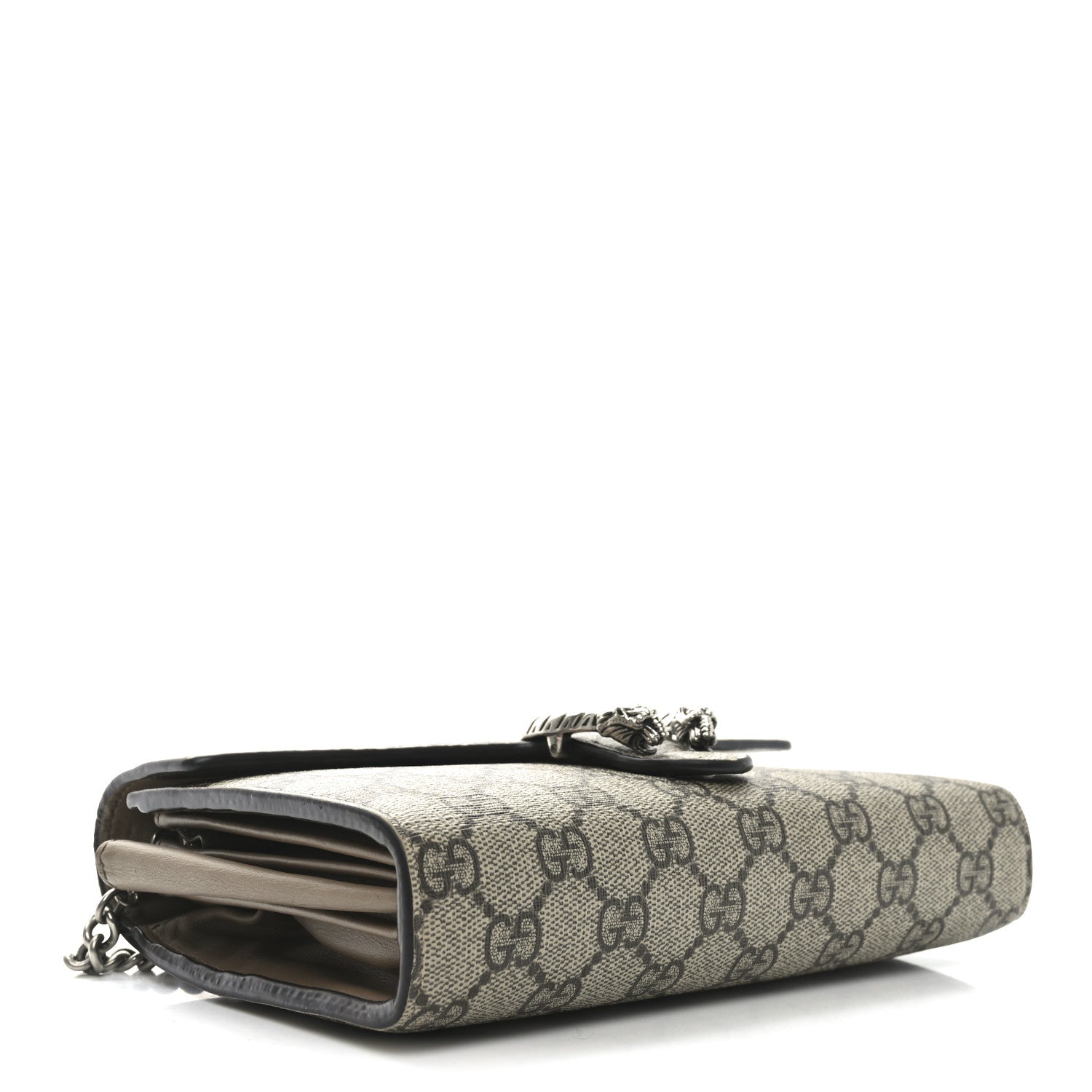 GG Supreme Monogram Mini Dionysus Chain Wallet Beige Taupe