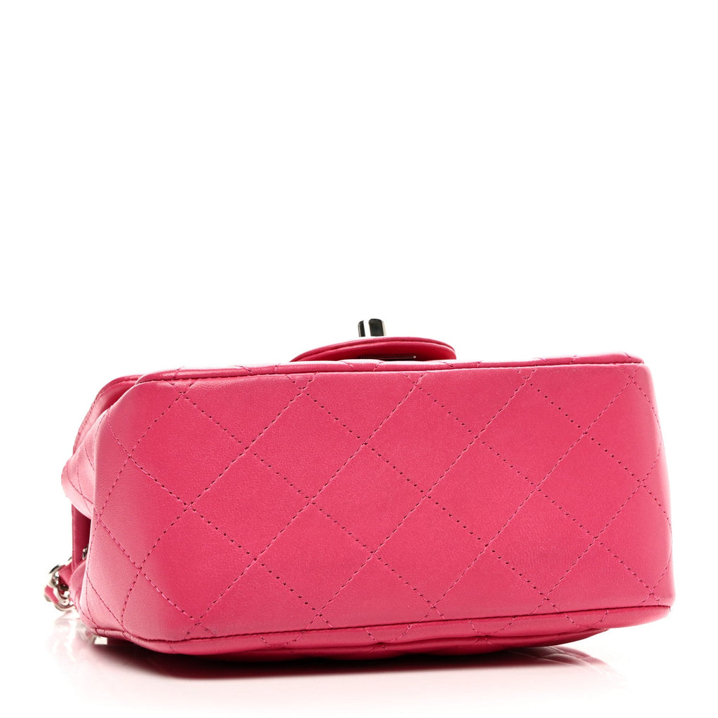 Lambskin Quilted Mini Square Flap Pink