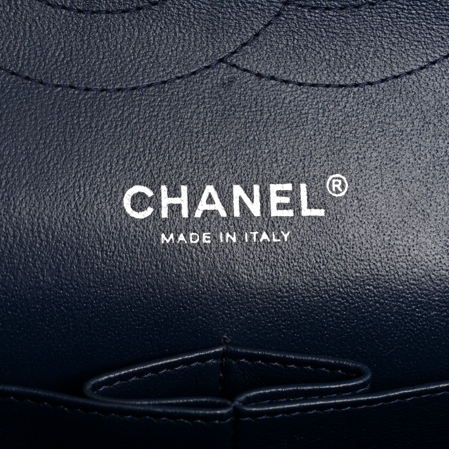 Patent Quilted Jumbo Double Flap Navy Blue