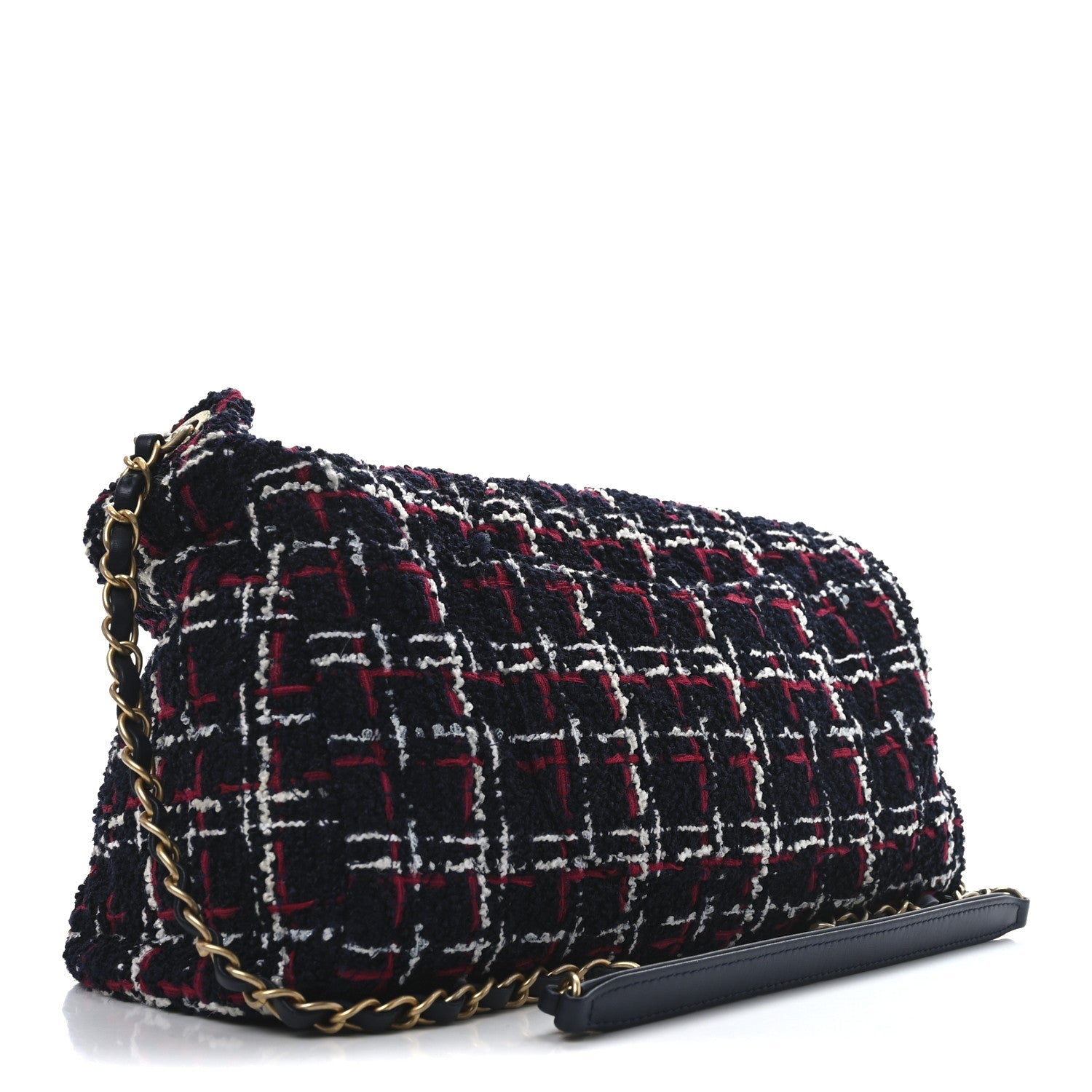 Tweed Calfskin Signe Hobo Navy Multicolor