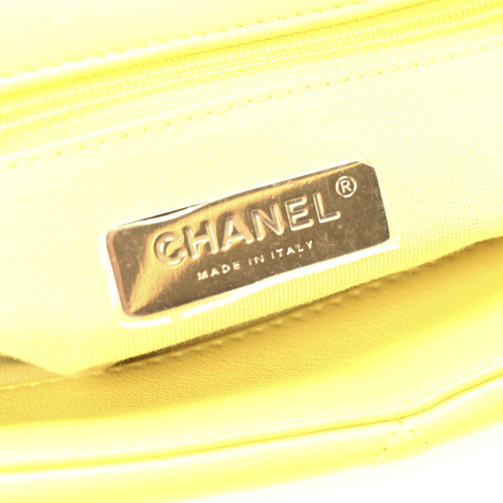 Lambskin Quilted Large Chanel 19 Flap Yellow
