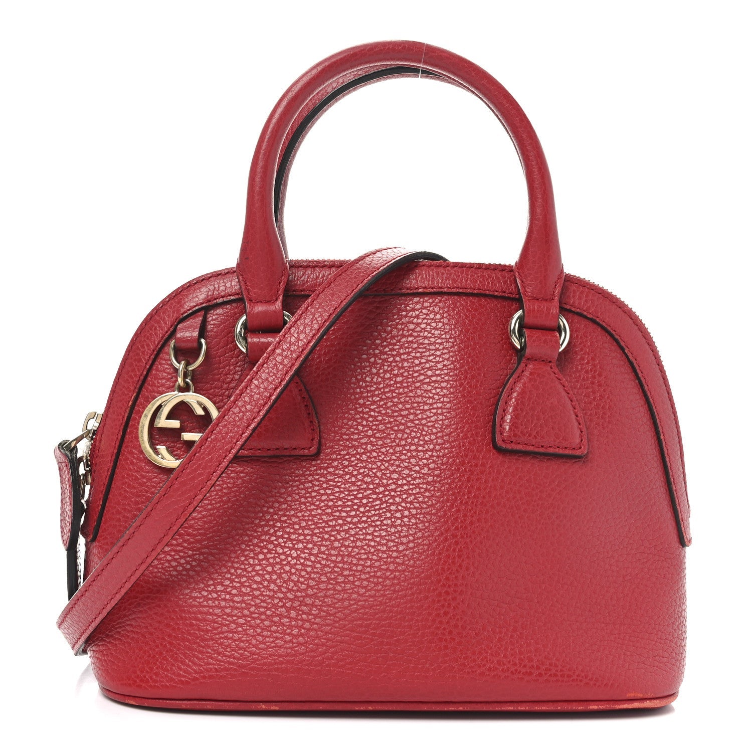 Dollar Calfskin Small GG Charm Dome Bag Red