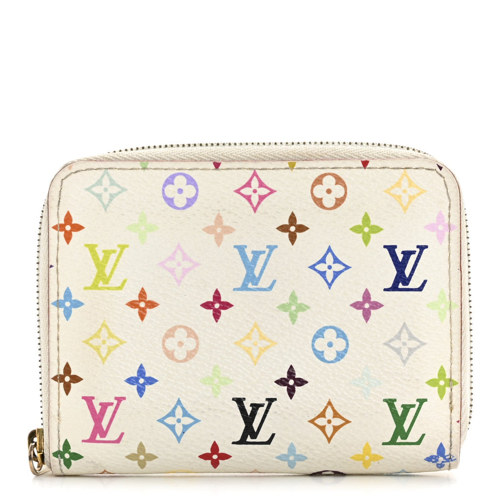 Monogram Multicolor Zippy Coin Purse Wallet White