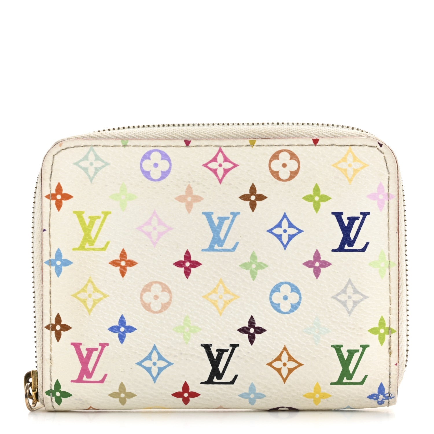 Monogram Multicolor Zippy Coin Purse Wallet White