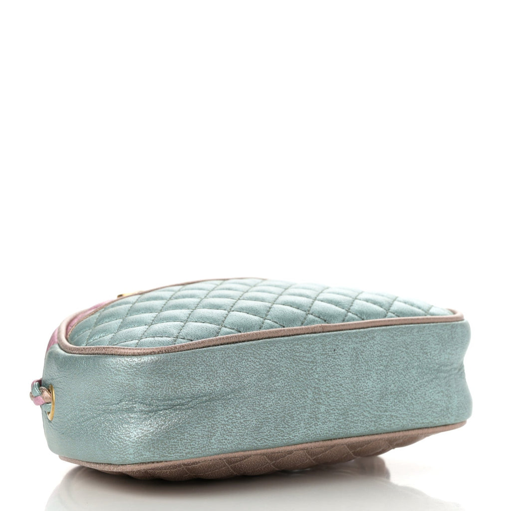 Laminated Nappa Trapuntata Mini Zumi Dome Shoulder Bag Rosa Lago Rame