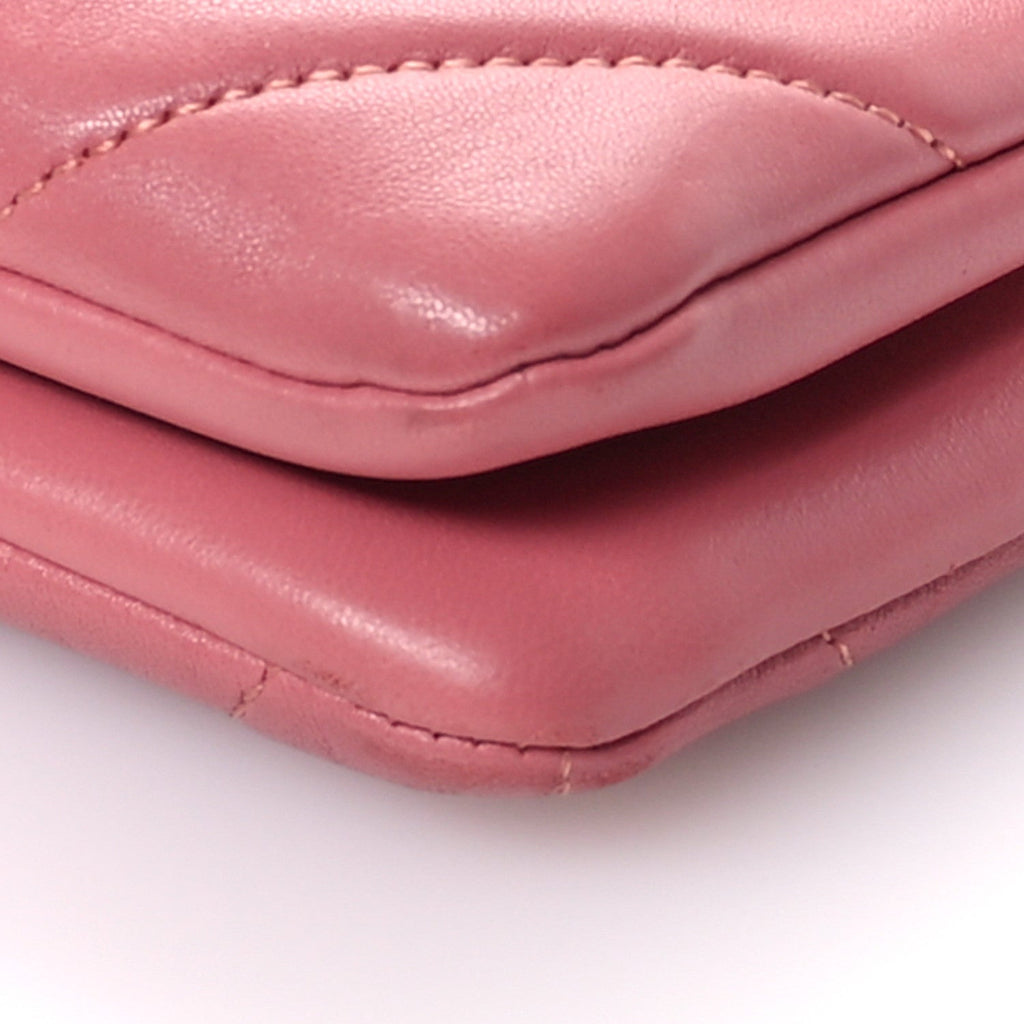 Lambskin Chevron Quilted Medium Trendy CC Flap Light Pink
