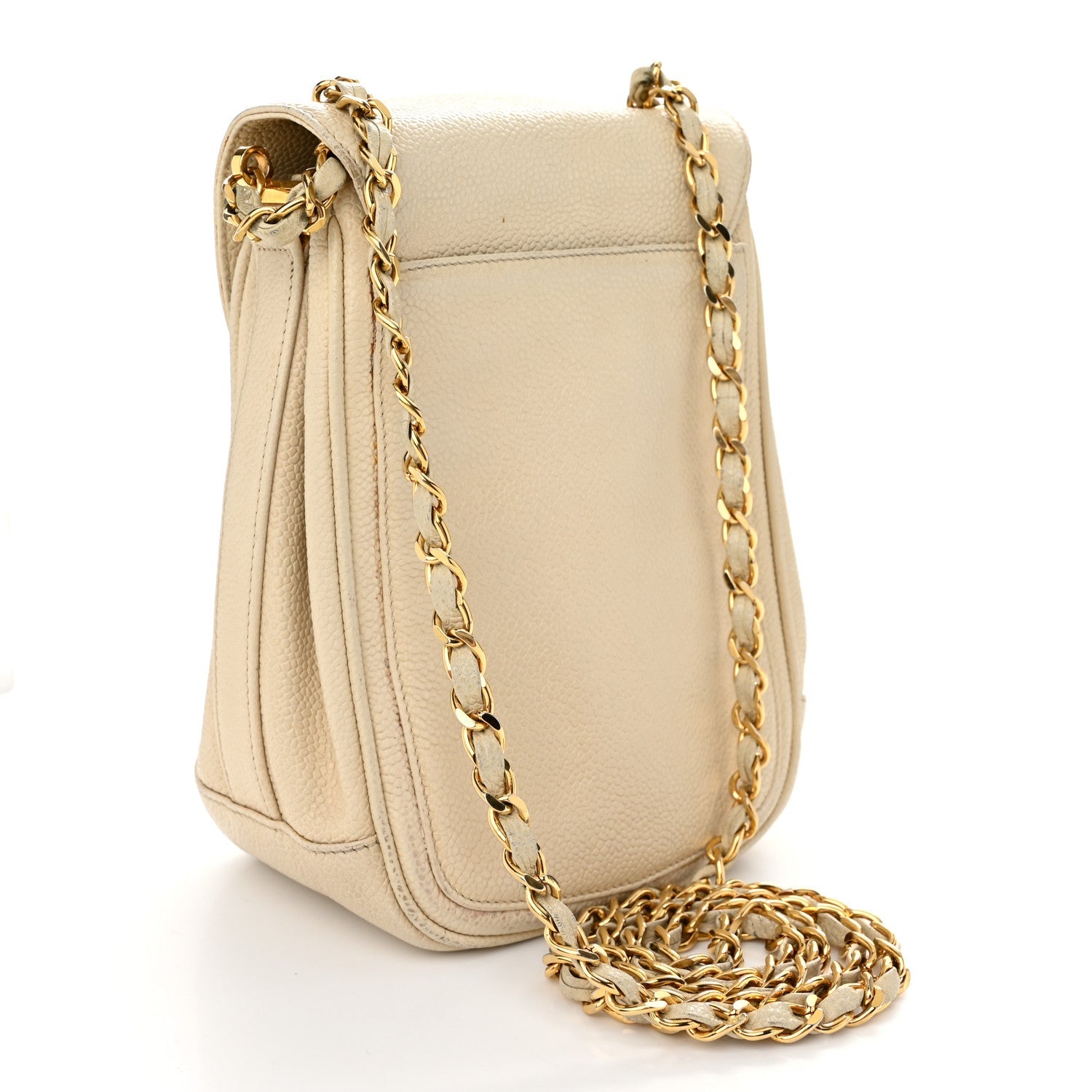 Caviar Vertical Chain Crossbody Ivory