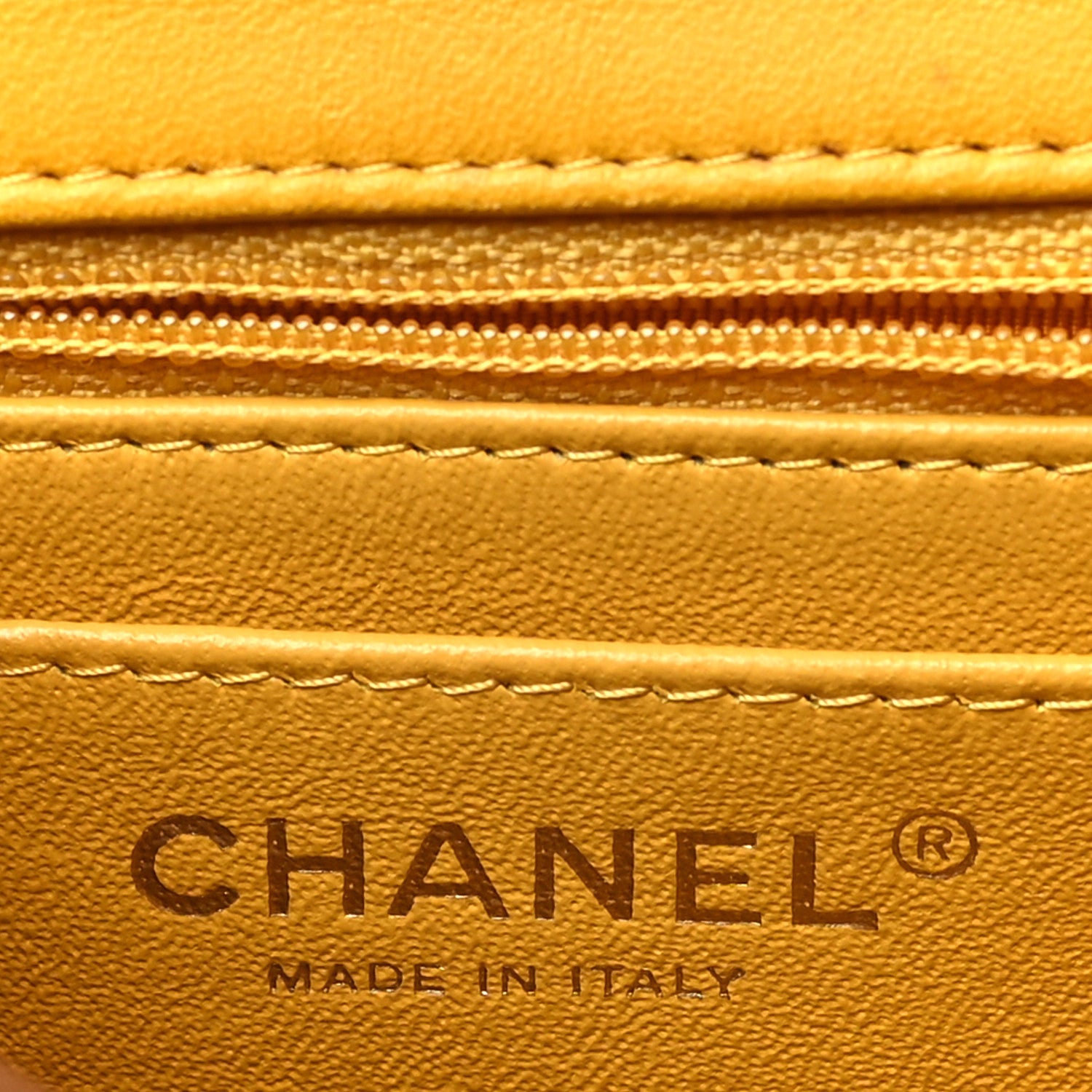 Lambskin Quilted Mini Square Flap Yellow
