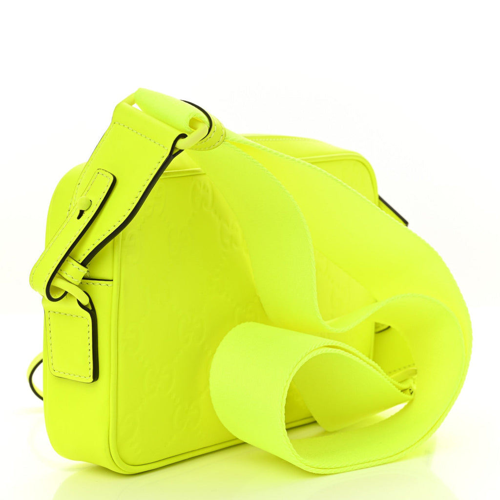 Rubber Effect Monogram GG Crossbody Bag Fluorescent Yellow