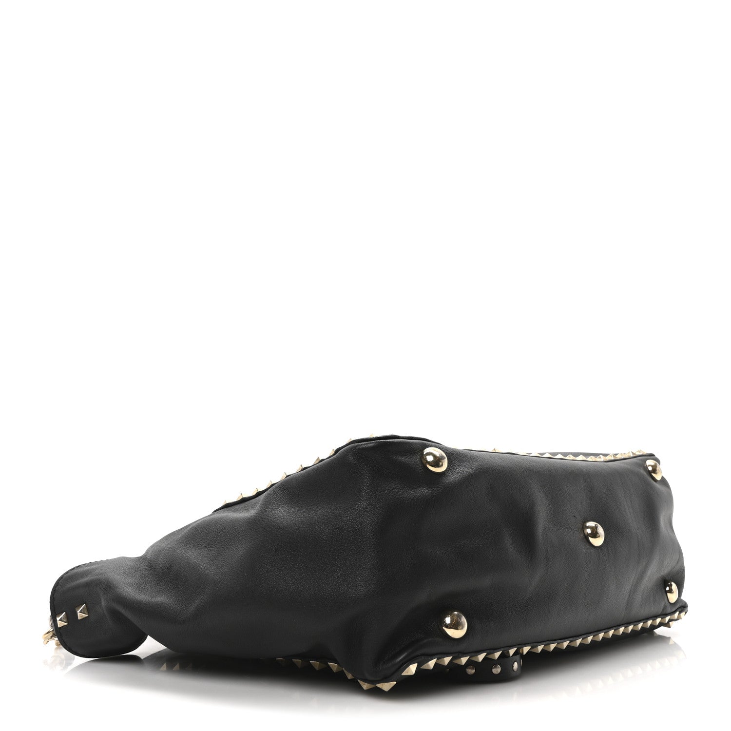 Vitello Medium Rockstud Tote Black