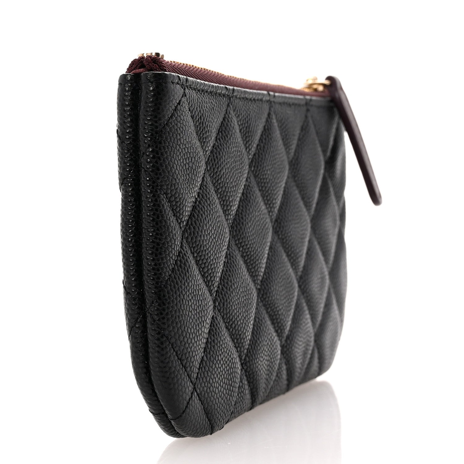 Caviar Quilted Small Cosmetic Case Black