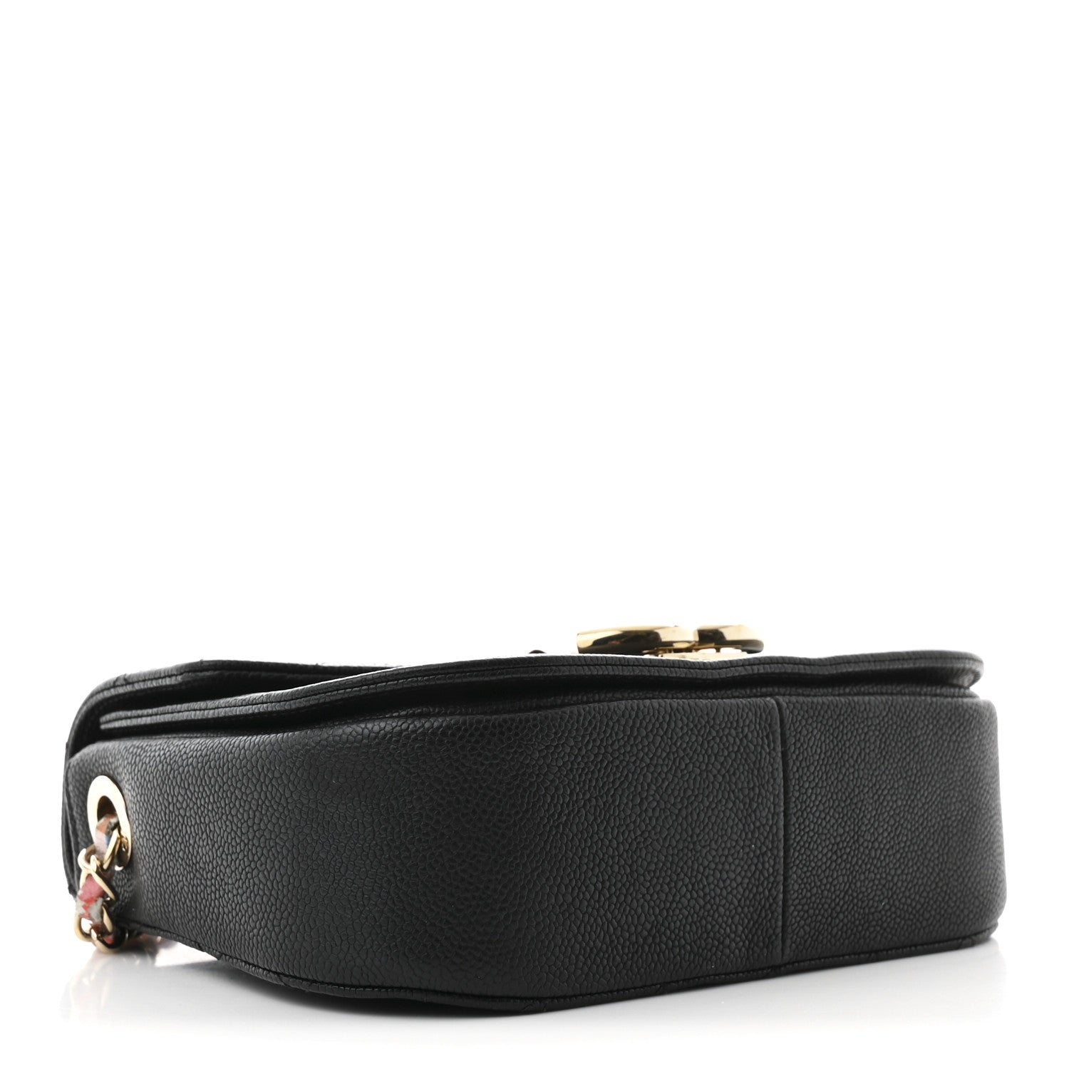 Grained Calfskin Quilted Small Cuba Top Handle Flap Black