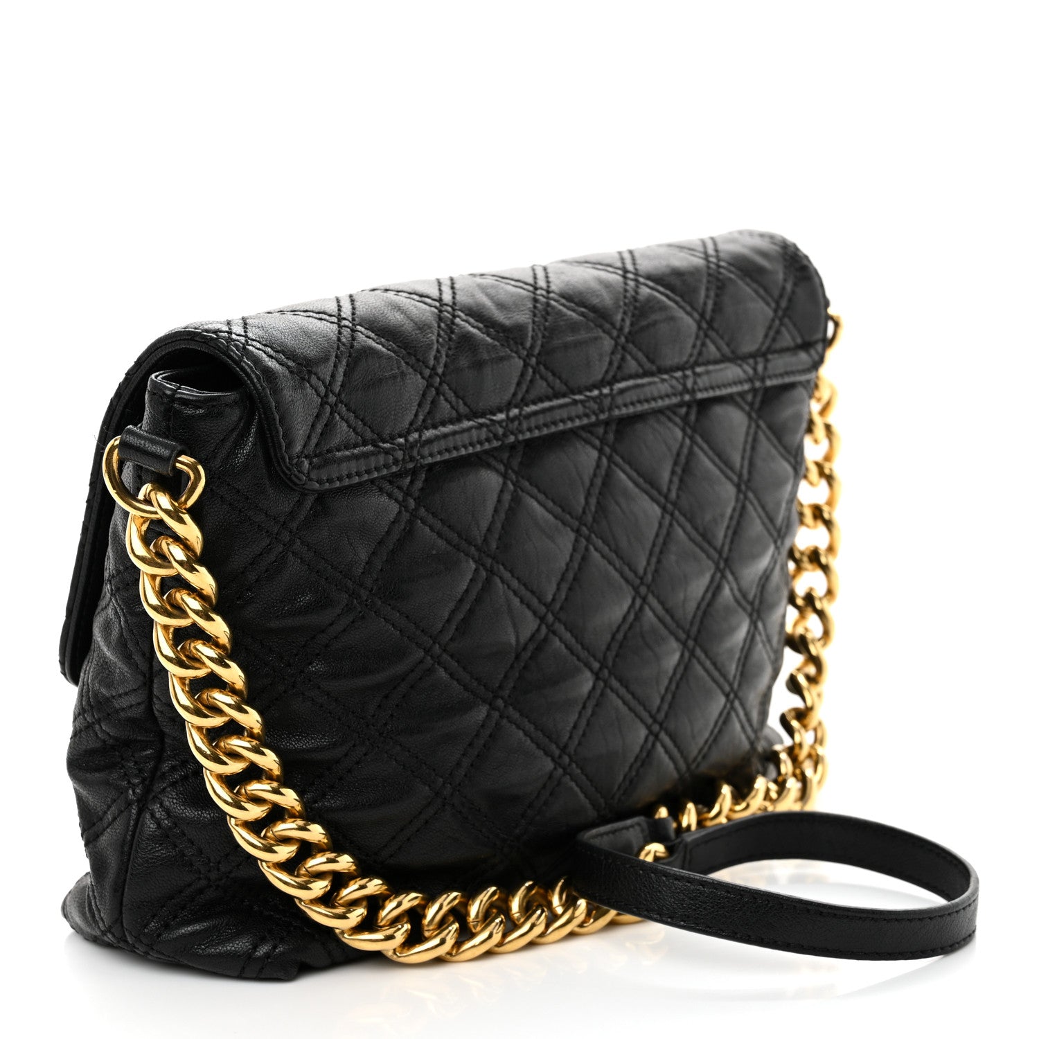 Lambskin Quilted The Large Single Flap Black