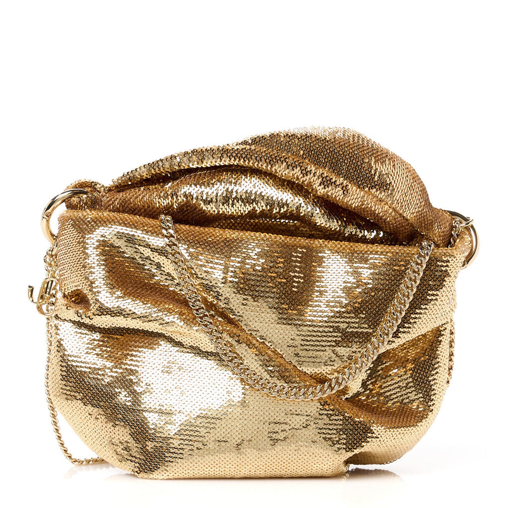 Satin Crystal Embellished Bonny Shoulder Bag Gold