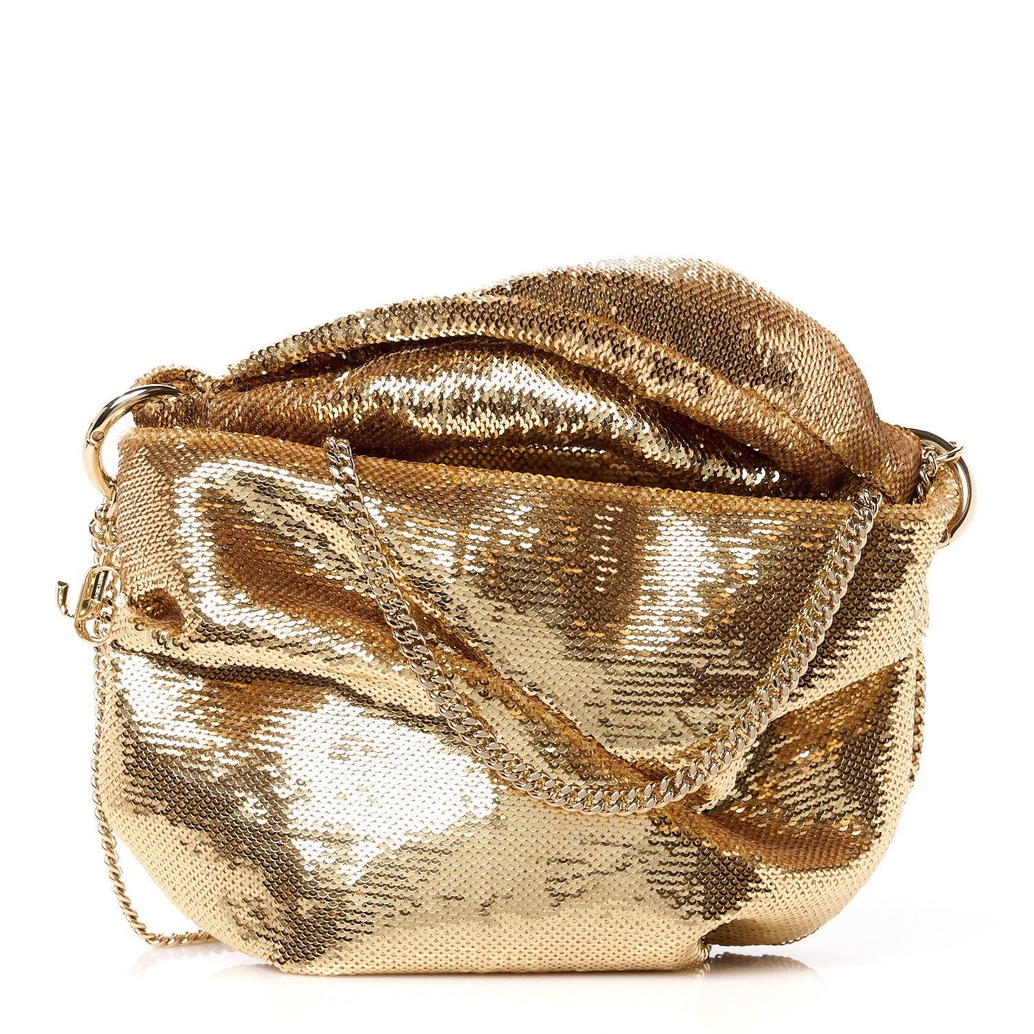 Satin Crystal Embellished Bonny Shoulder Bag Gold