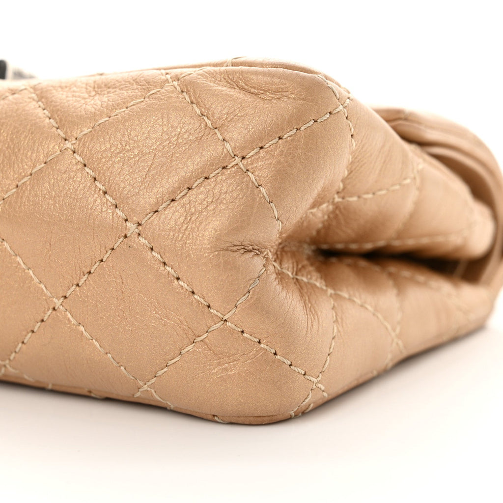 Metallic Calfskin Quilted Lucky Charms 2.55 Reissue 224 Flap Gold