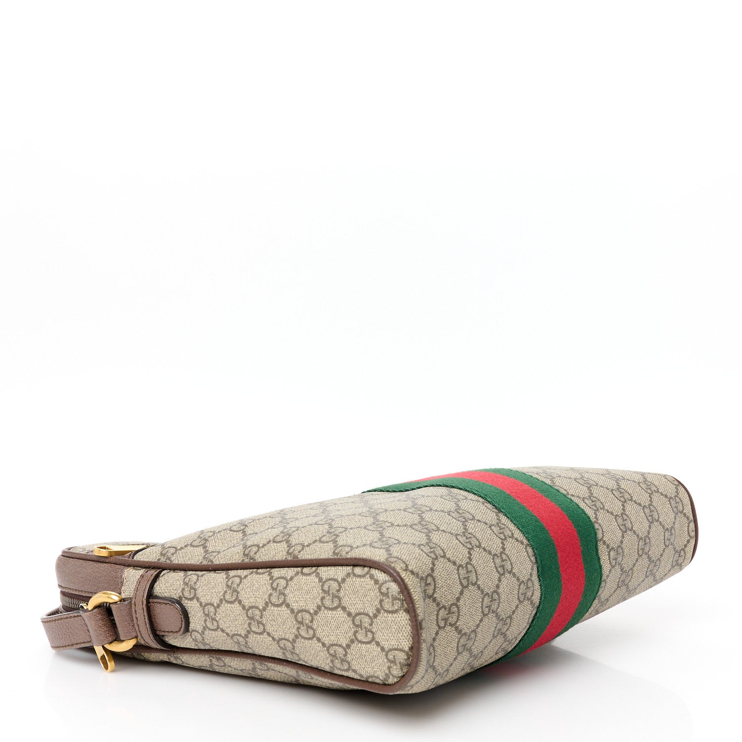 GG Supreme Monogram Web Medium Ophidia Messenger Bag Brown