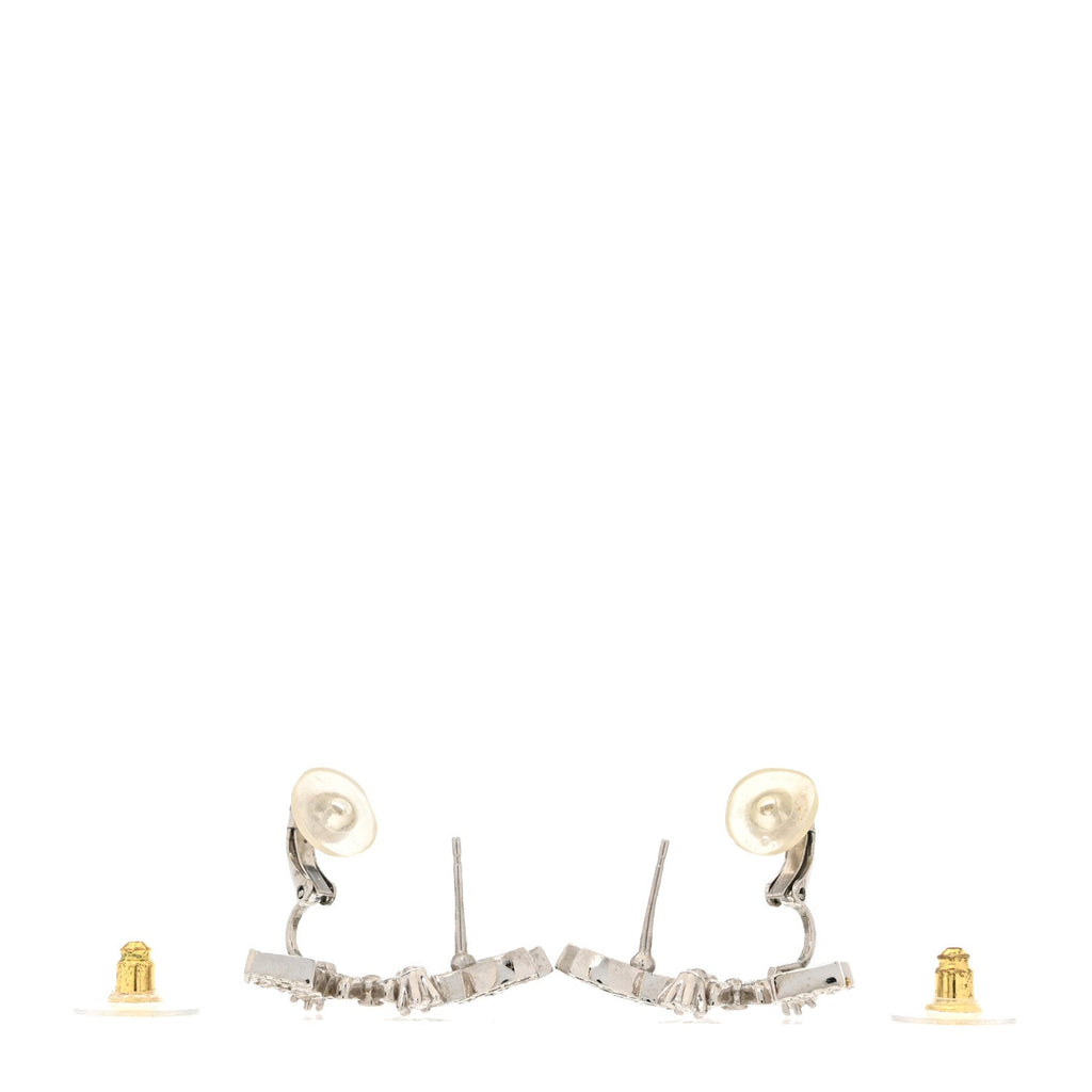 Crystal Star 5 CC Earrings Silver