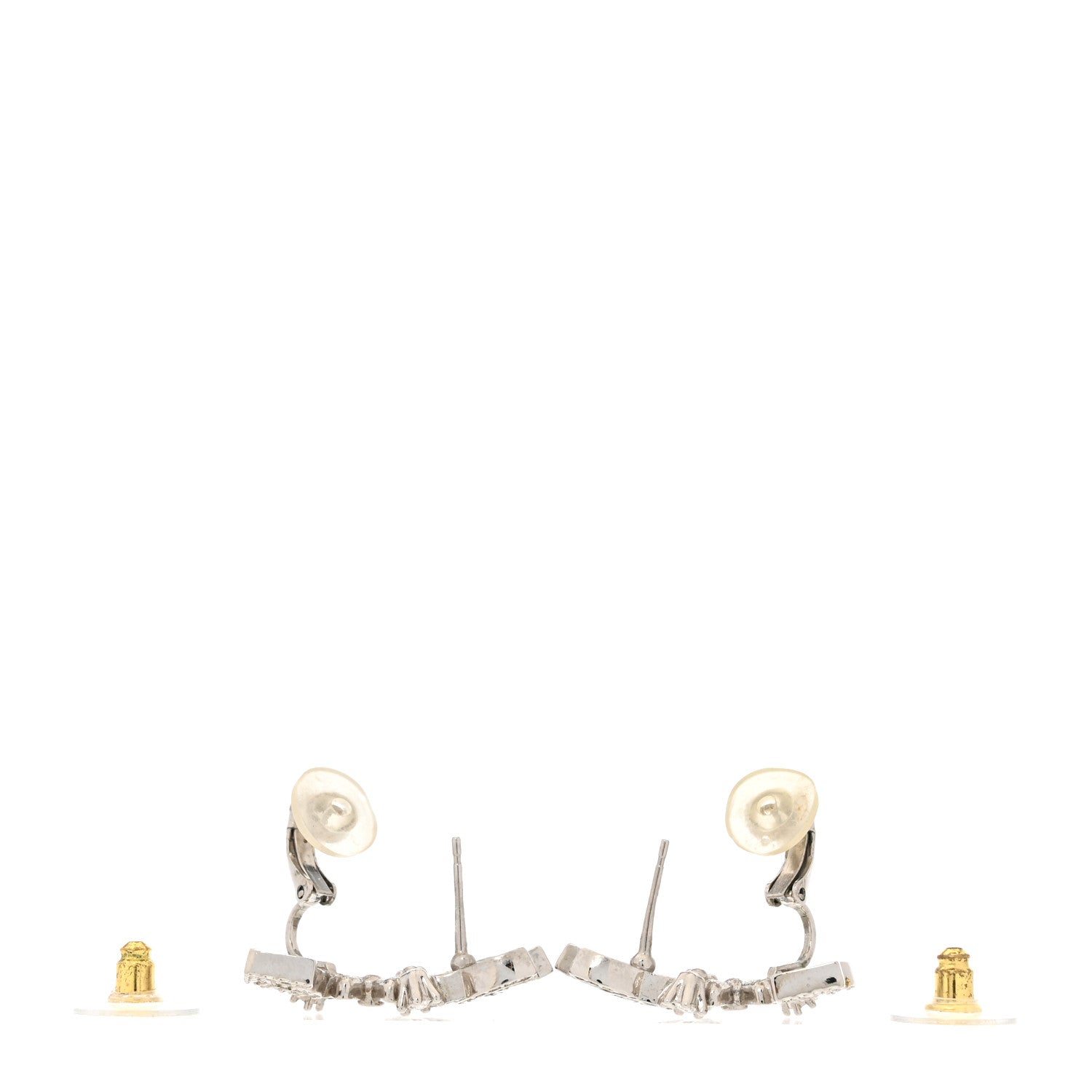 Crystal Star 5 CC Earrings Silver
