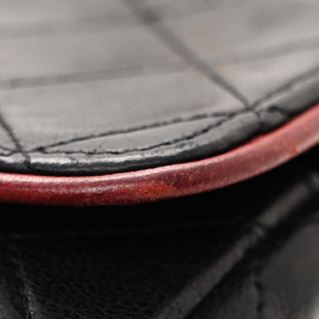 Lambskin Quilted Bi-Color Small Single Flap Black