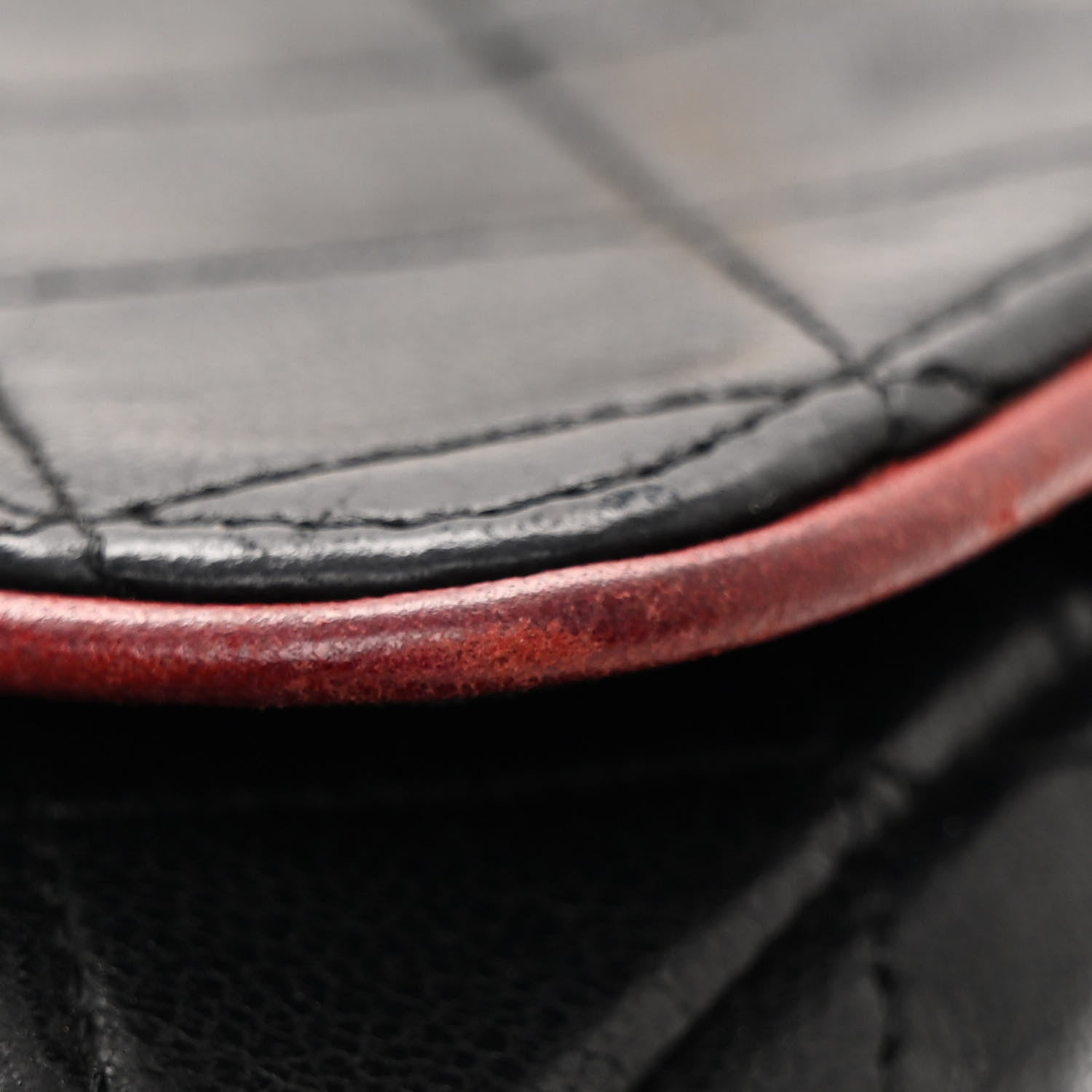 Lambskin Quilted Bi-Color Small Single Flap Black