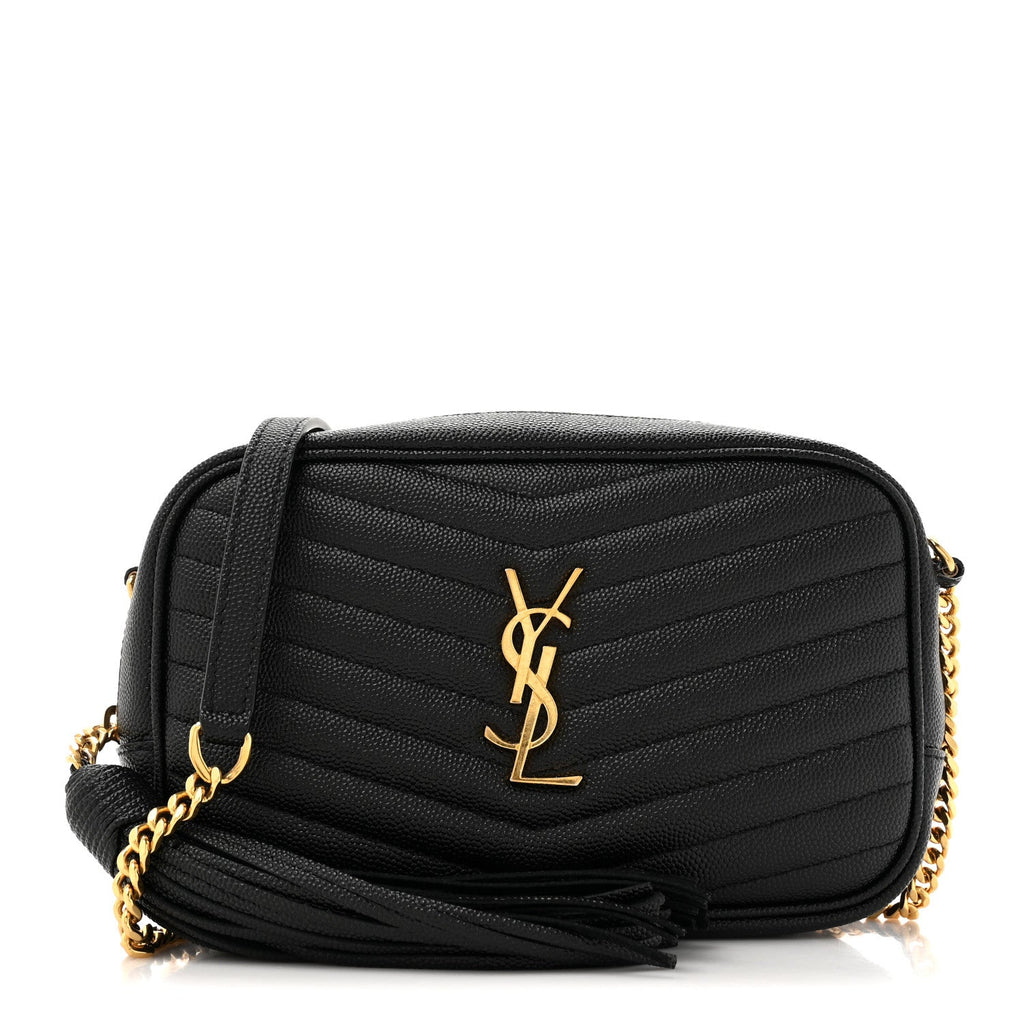 Grain De Poudre Matelasse Monogram Mini Lou Camera Bag Black