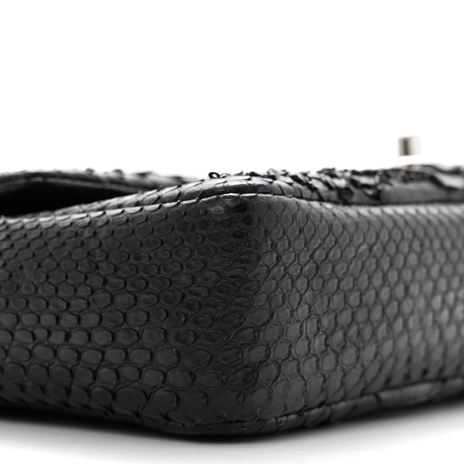 Metallic Snakeskin Sequin Flap Black
