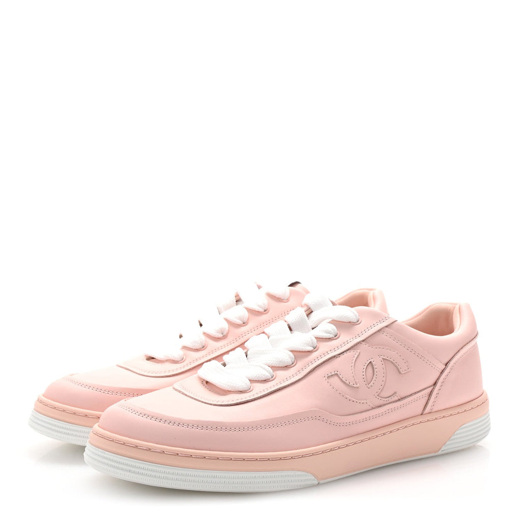 Calfskin Womens CC Sneakers 39.5 Light Pink