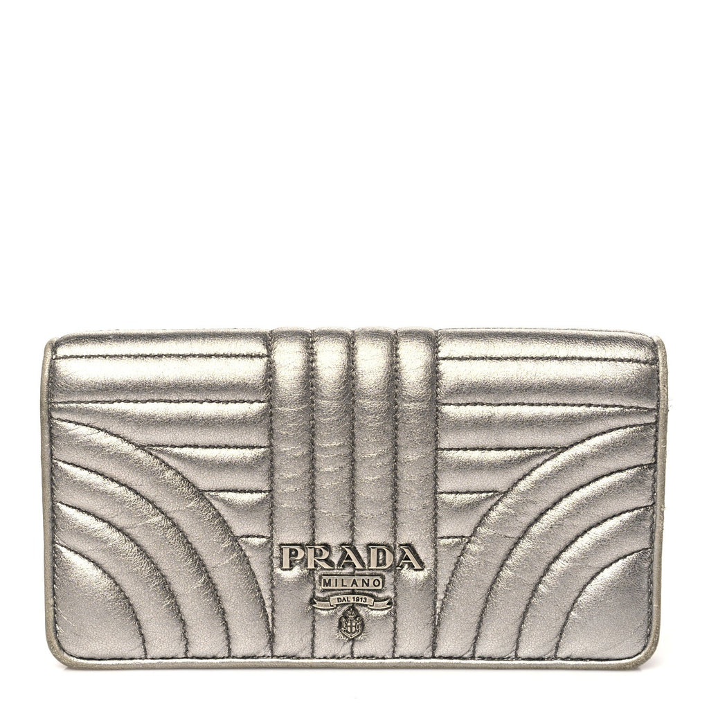 Metallic Nappa Mini Impunture Diagramme Mini Crossbody Bag Cromo