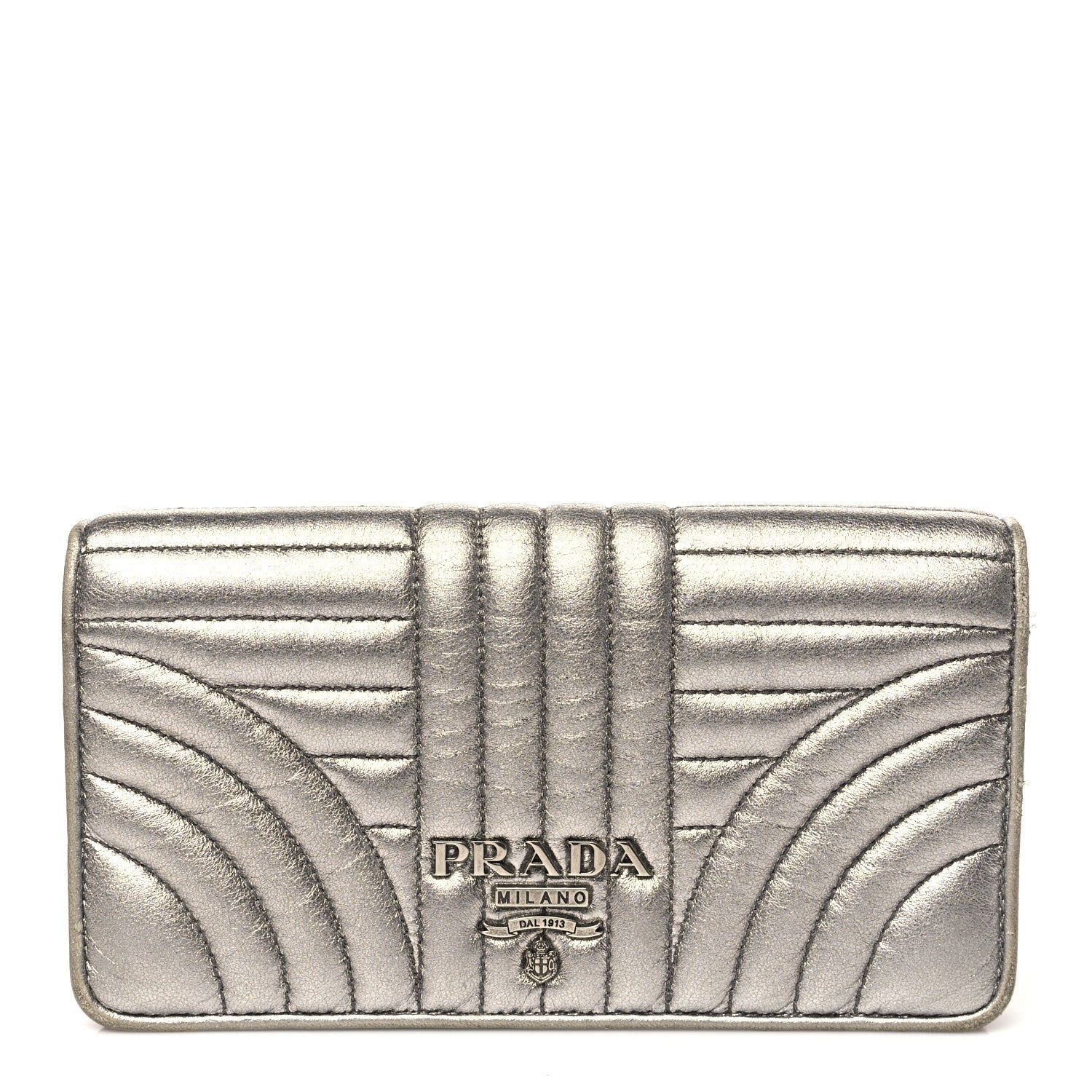 Metallic Nappa Mini Impunture Diagramme Mini Crossbody Bag Cromo