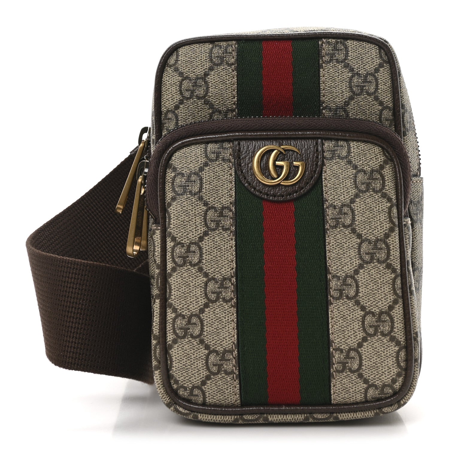 GG Supreme Monogram Web Mini Ophidia Messenger Brown