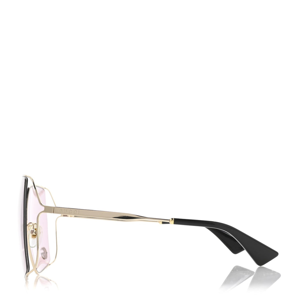 Metal Square Frame Sunglasses GG0817S Gold Purple