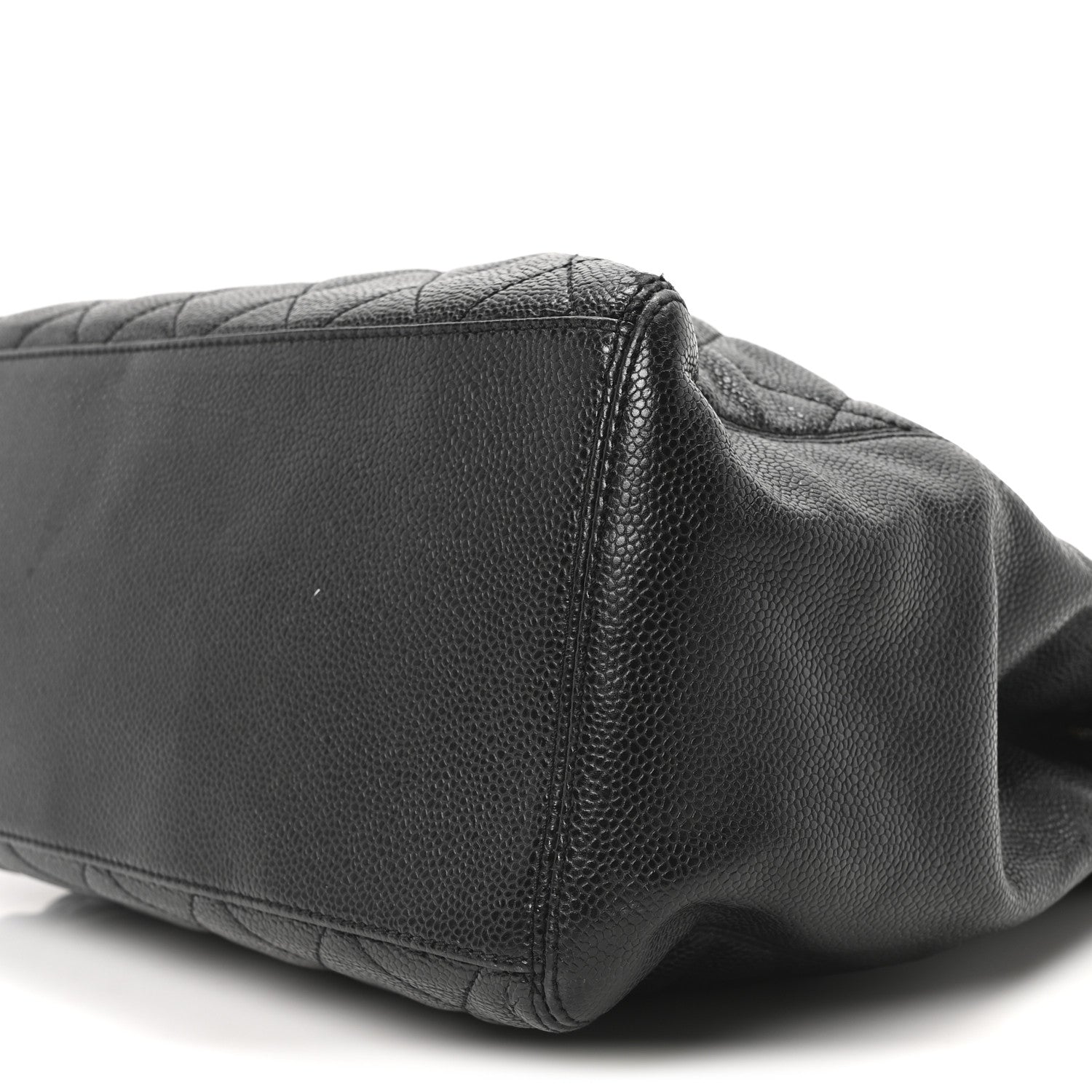 Caviar Quilted CC Shopping Tote Black