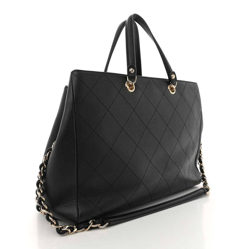 Bullskin Stitched Medium Shopping Bag Black