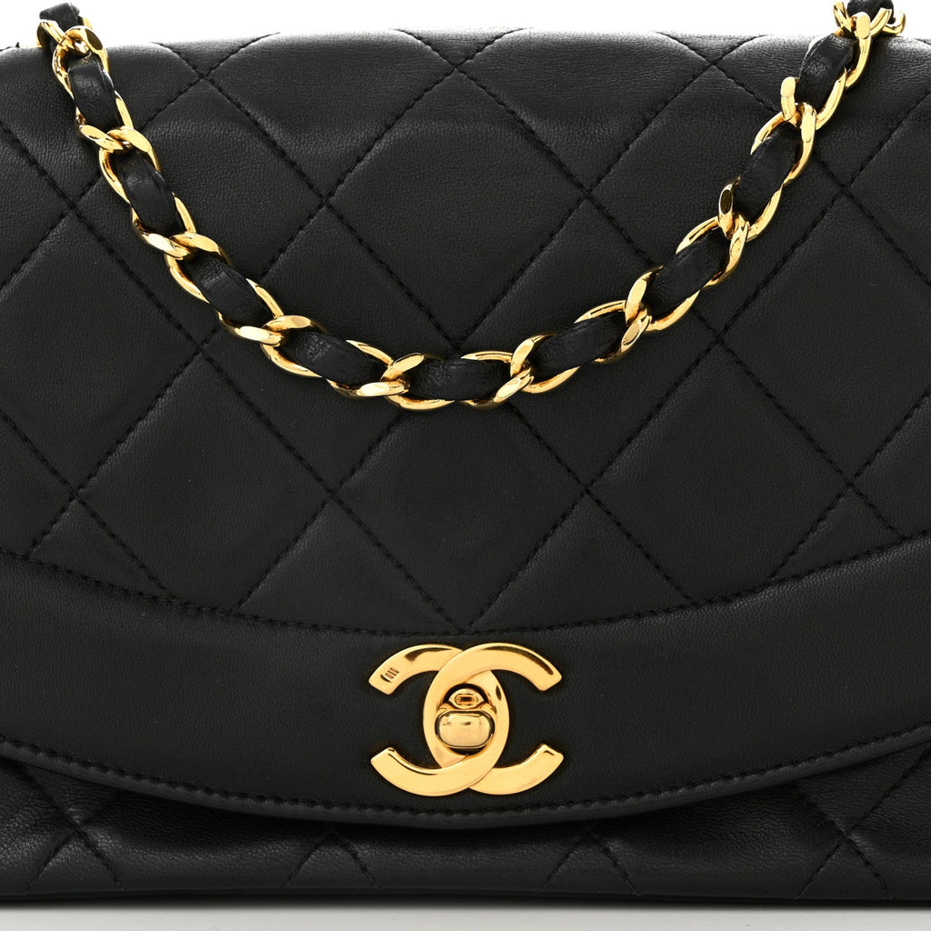 Lambskin Quilted Small Single Flap Black