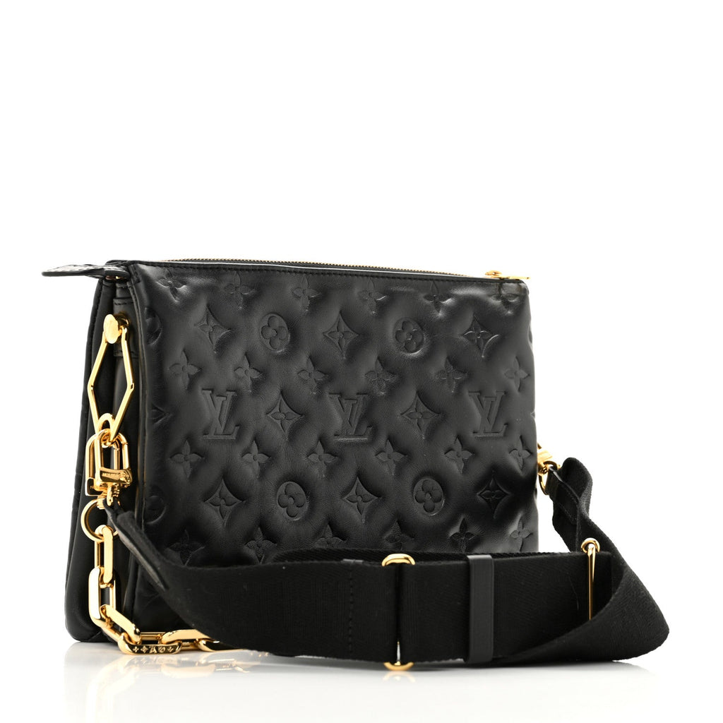 Lambskin Embossed Monogram Coussin PM Black