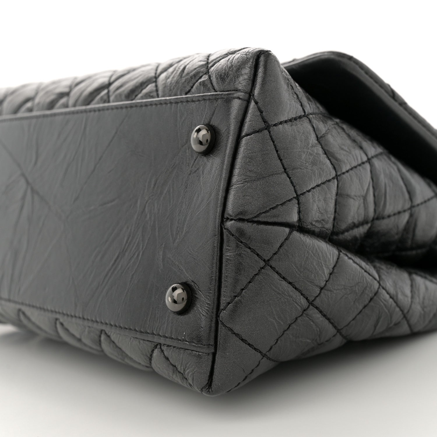 Aged Calfskin Quilted Small Coco Handle Flap So Black