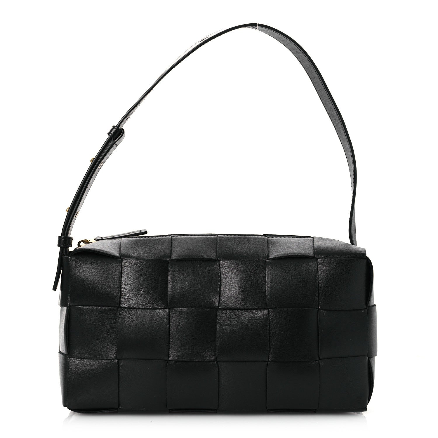 Lambskin Maxi Intrecciato Brick Cassette Bag Black