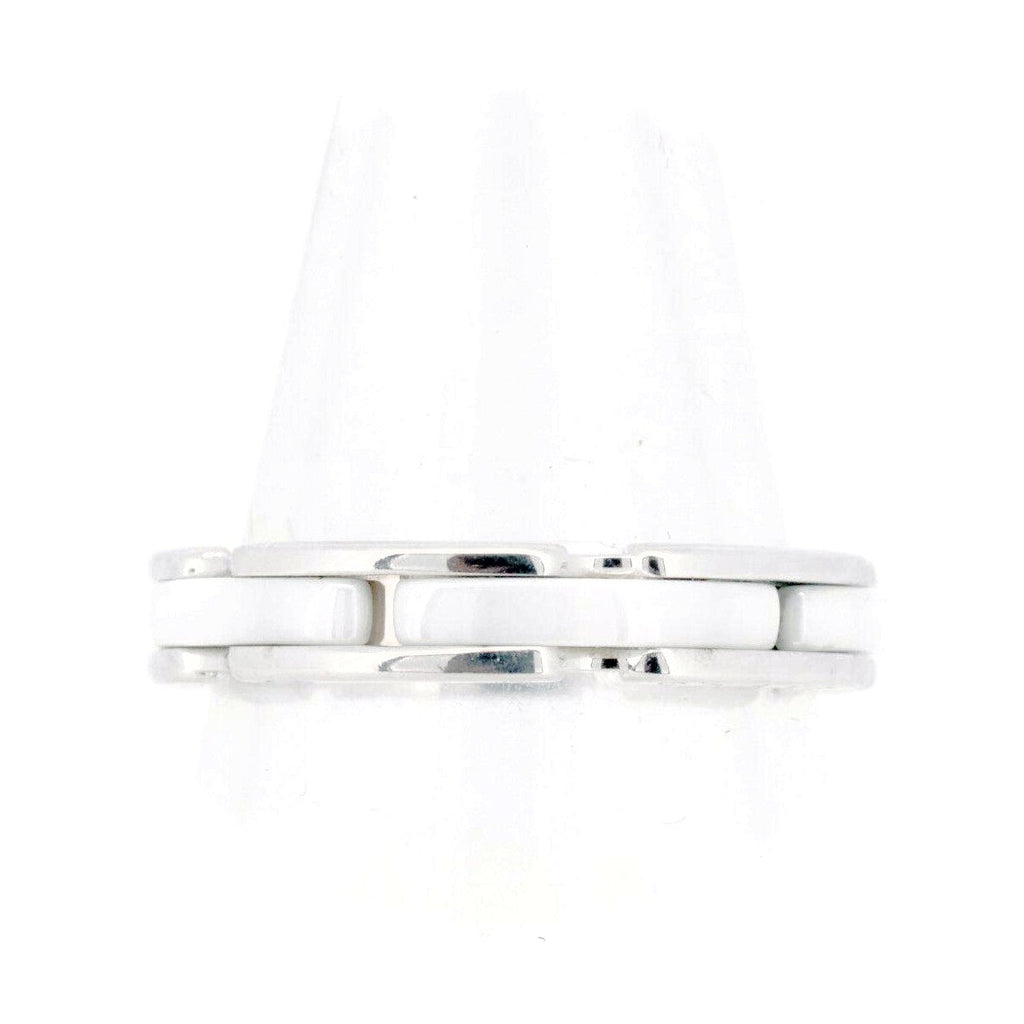 Chanel Ultra Collection Au750 White Gold Ceramic Ring Size 13.5