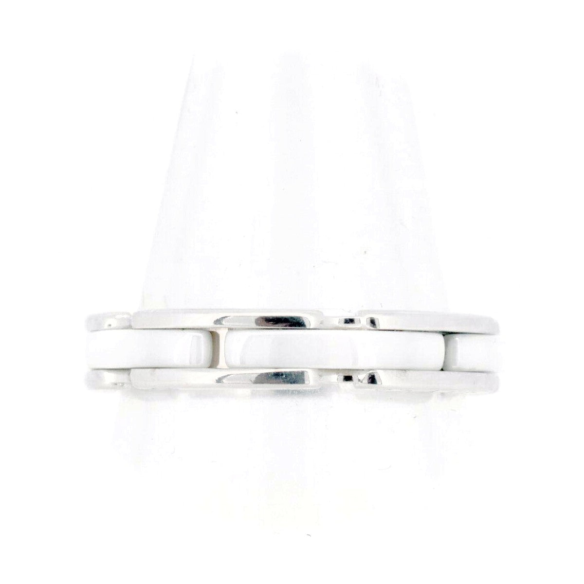 Chanel Ultra Collection Au750 White Gold Ceramic Ring Size 13.5