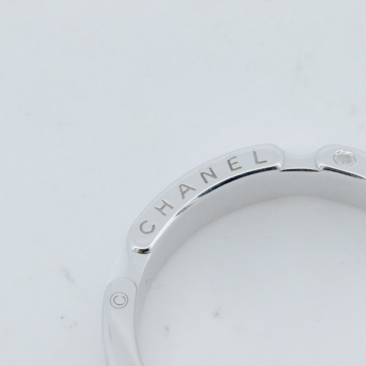Chanel Ultra Collection Au750 White Gold Ceramic Ring Size 13.5