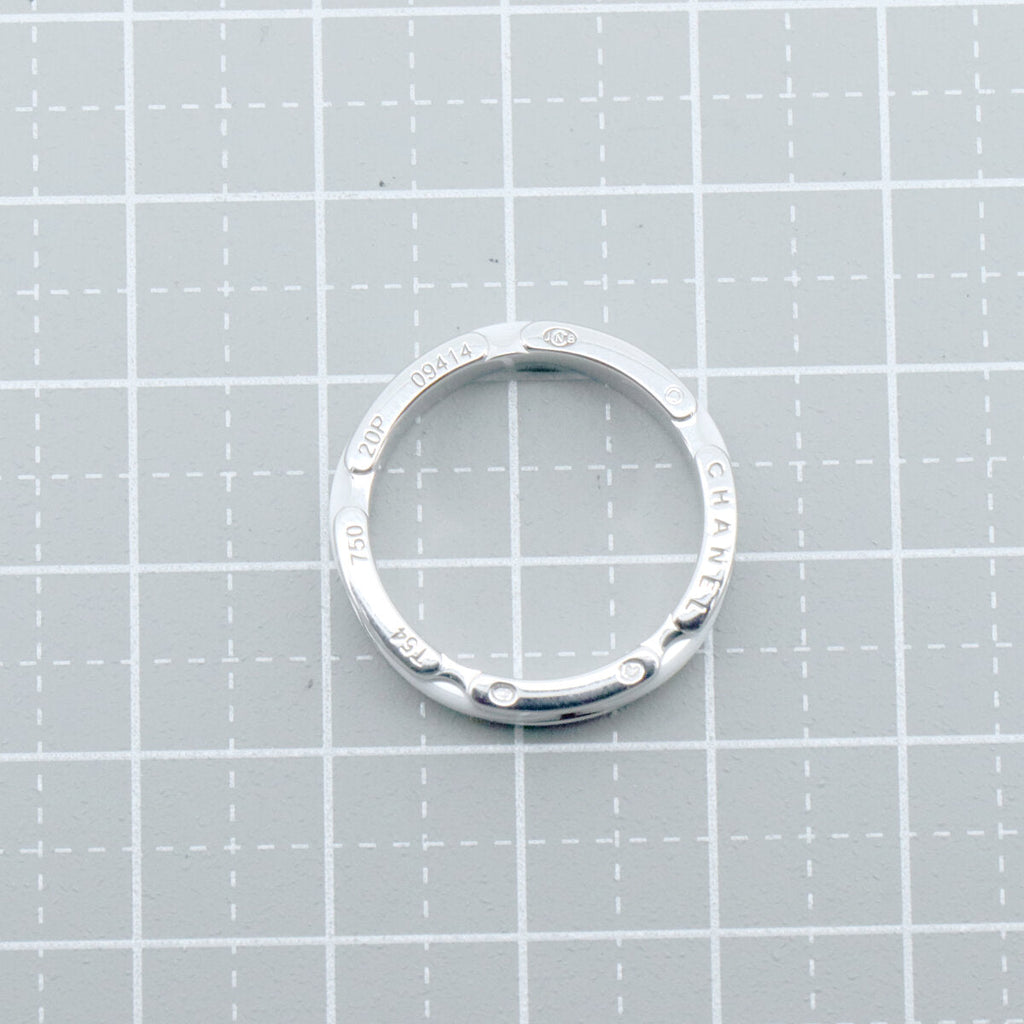 Chanel Ultra Collection Au750 White Gold Ceramic Ring Size 13.5