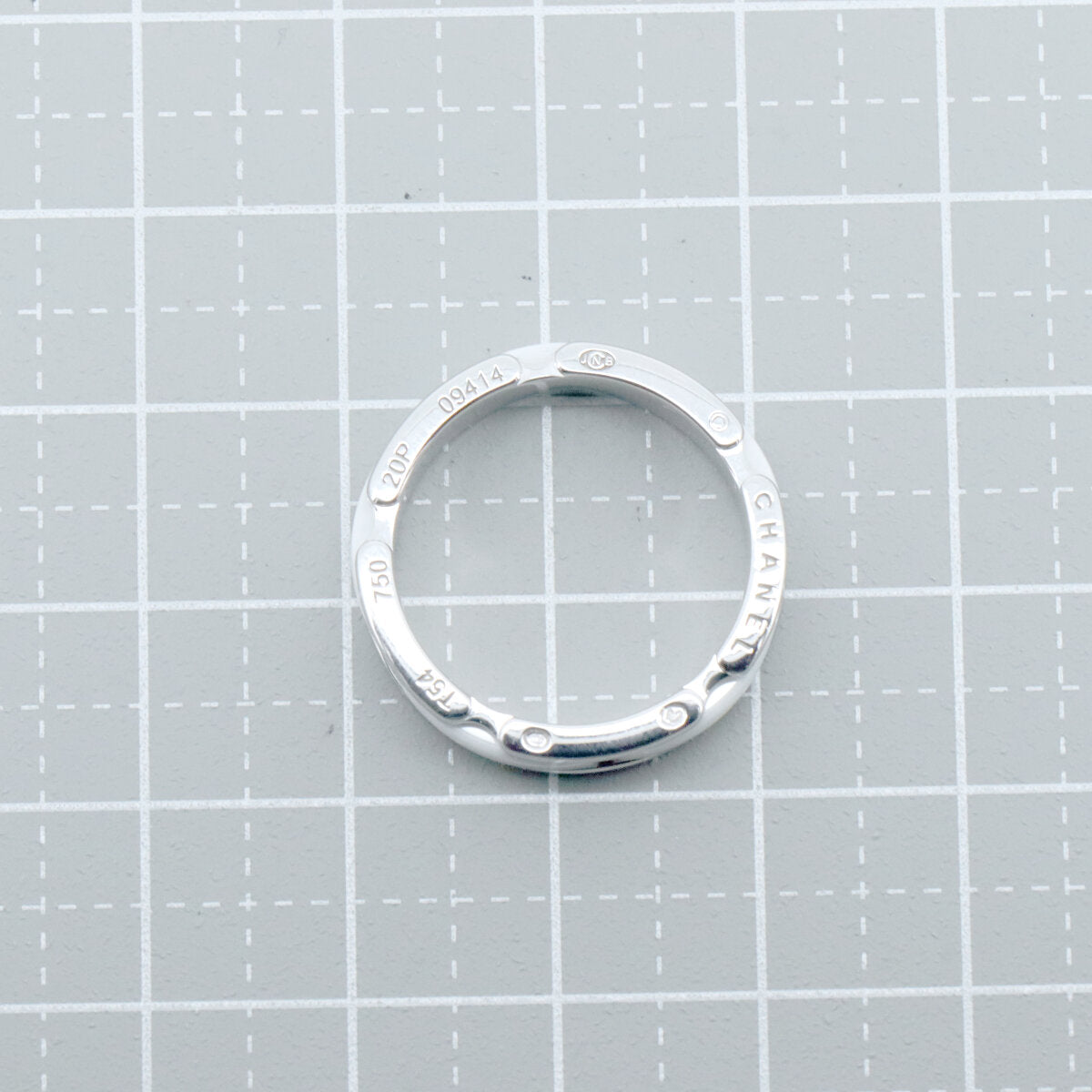 Chanel Ultra Collection Au750 White Gold Ceramic Ring Size 13.5