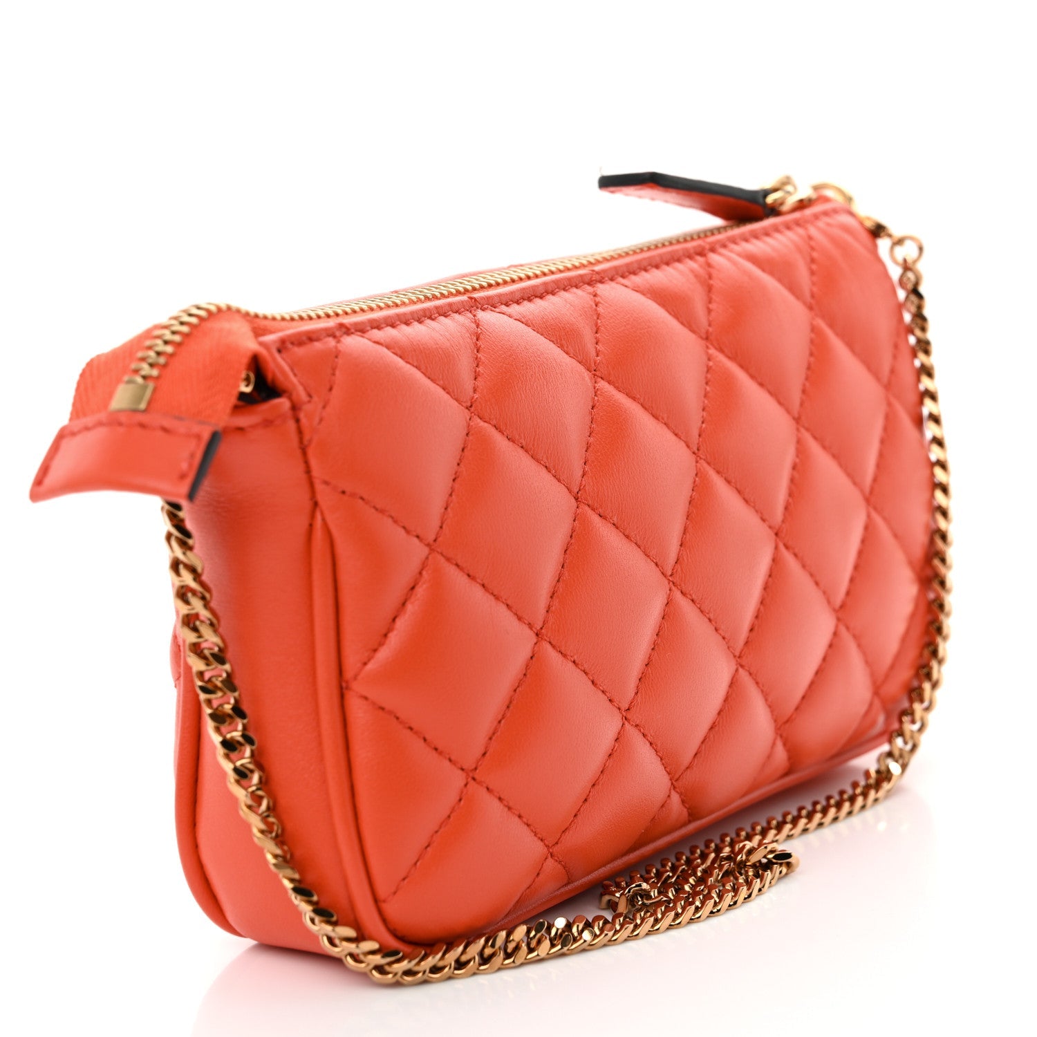 Nappa Quilted La Medusa Mini Pouch Bag Coral