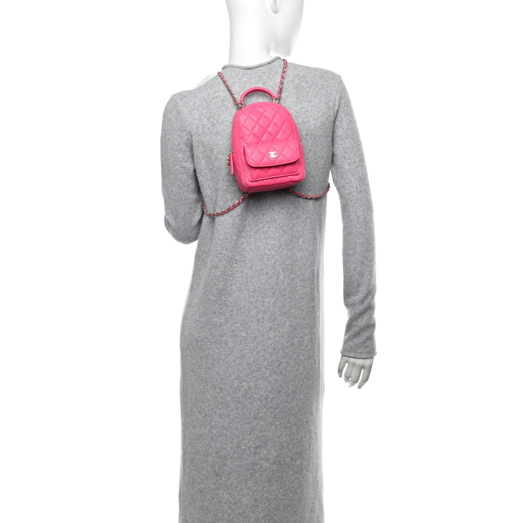 Caviar Quilted CC Mini Classic Backpack Pink