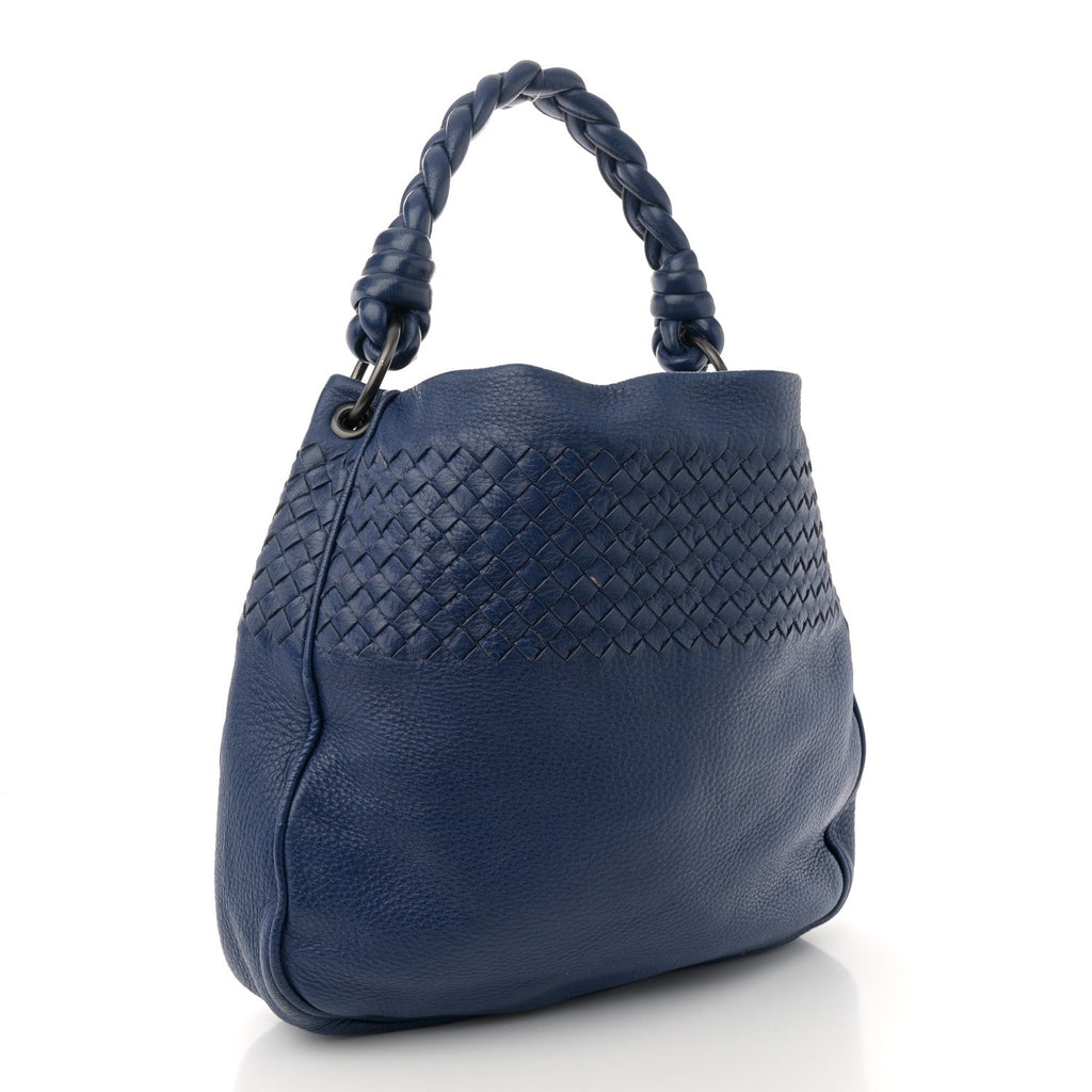 Cervo Intrecciato Shoulder Bag Blue