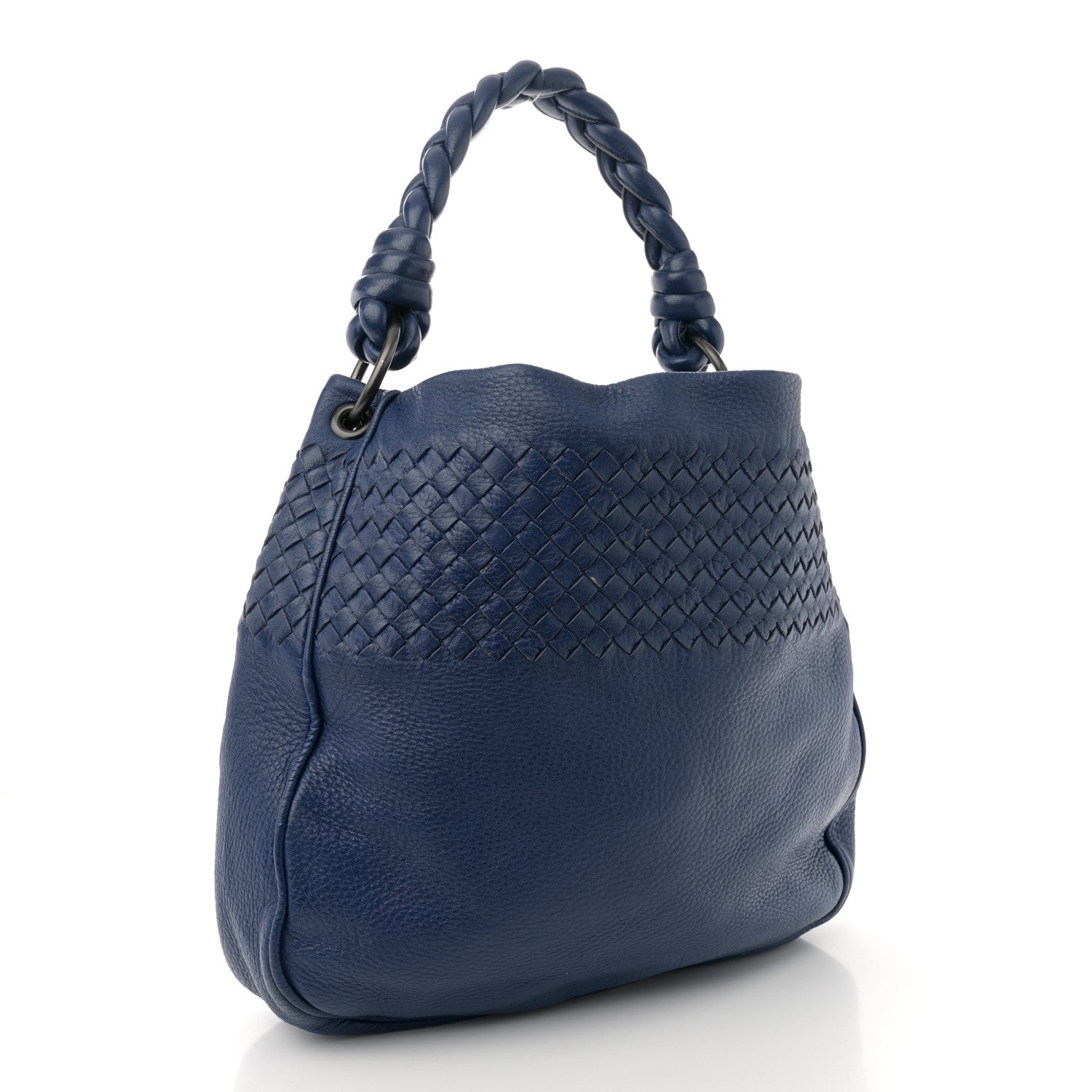 Cervo Intrecciato Shoulder Bag Blue